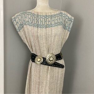Vintage handwoven Ruth Pengra fiber artist woven maxi dress southwest M / L
